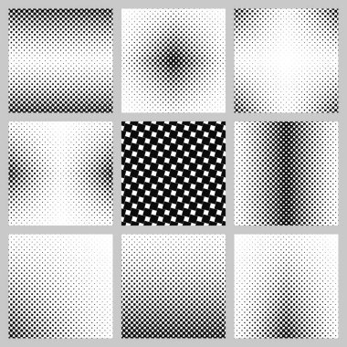 Black and white angular square pattern set