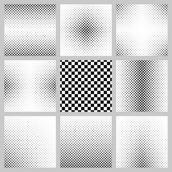 Black and white square pattern design set — Stock Vector