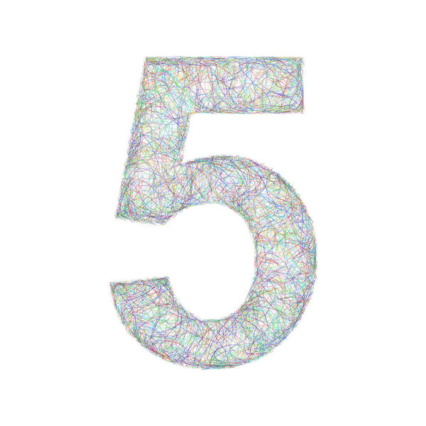 Разноцветный рисунок шрифта - номер 5
