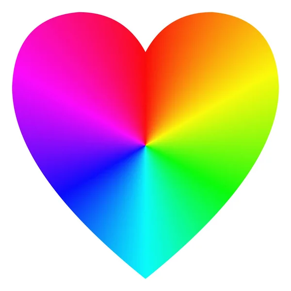 Regenboog kleurovergang gelukkig hart pictogrammalplaatje — Stockvector