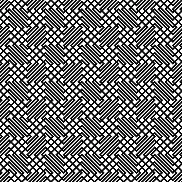 Seamless monochrome zig zag grid pattern — Stock Vector