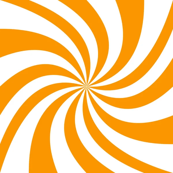 Spiral background from orange and white rays — Stock Vector