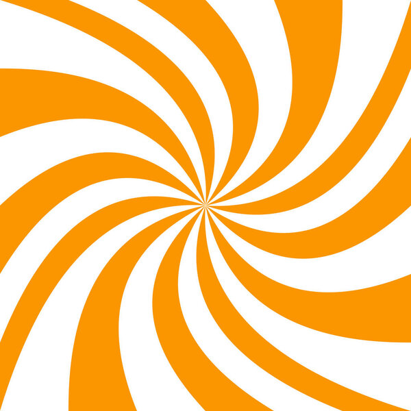 Spiral background from orange and white rays