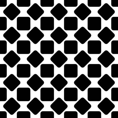 Soyut siyah ve beyaz yinelenen yuvarlak kare desen arka plan tasarım - yarı ton geometrik vektör çizim