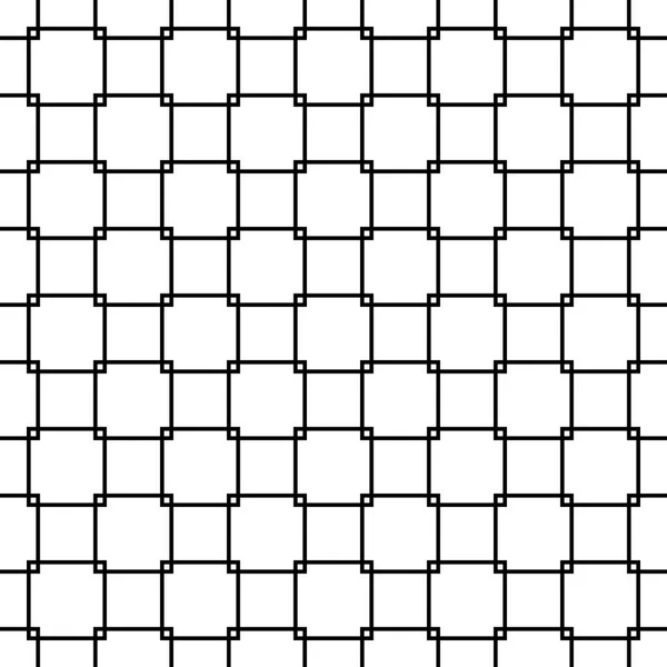 Repetir el patrón de cuadrícula en blanco y negro - diseño de fondo vectorial de medio tono de cuadrados redondeados — Vector de stock