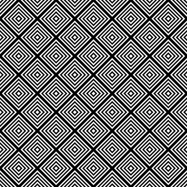 Patrón de cuadrícula cuadrada en blanco y negro sin costuras - diseño gráfico de fondo vectorial de cuadrados diagonales — Vector de stock