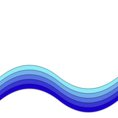 Arka plan vektör grafiği su kavramı için 3B gölge efektli eğrileri çizgili - dan