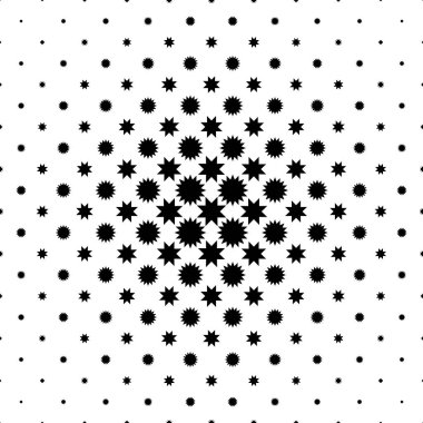 Siyah ve beyaz seamless yıldız modeli - geometrik tek renkli vektör arka plan tasarımı