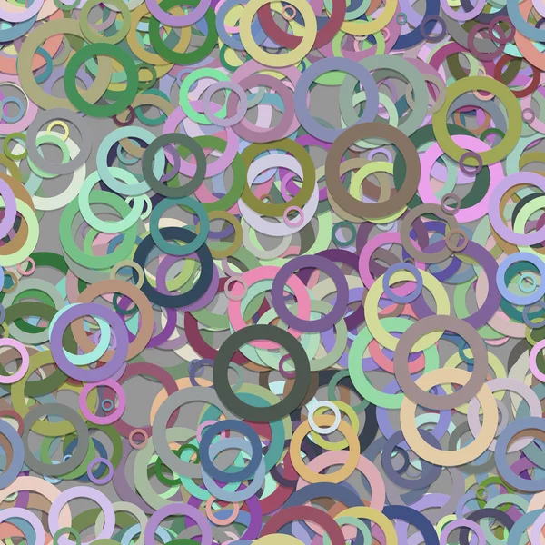 Sich wiederholende abstrakte geometrische Kreis-Hintergrundmuster - Vektorgrafik aus bunten Ringen — Stockvektor