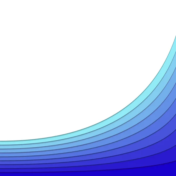 Fondo de capas de rayas curvas azules - diseño de póster vectorial con efecto 3d para el concepto de spa — Archivo Imágenes Vectoriales
