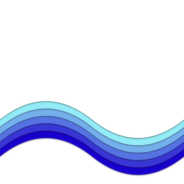 Fond abstrait à partir de bandes courbes - graphique vectoriel avec effet d'ombre 3D pour le concept de l'eau — Image vectorielle