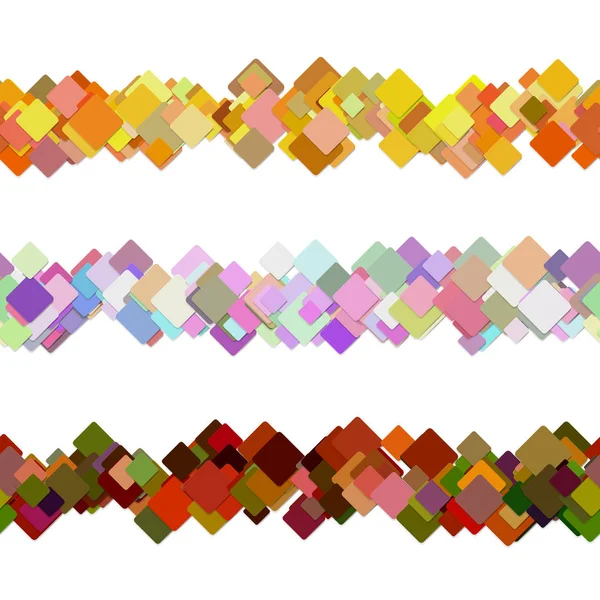 Set di design ripetibile della linea divisoria del paragrafo del modello quadrato - elementi di design vettoriale da quadrati arrotondati colorati — Vettoriale Stock