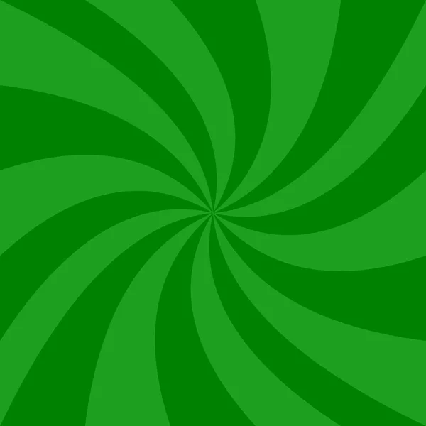 Fond spirale abstrait vert - conception vectorielle à partir de rayons filants — Image vectorielle