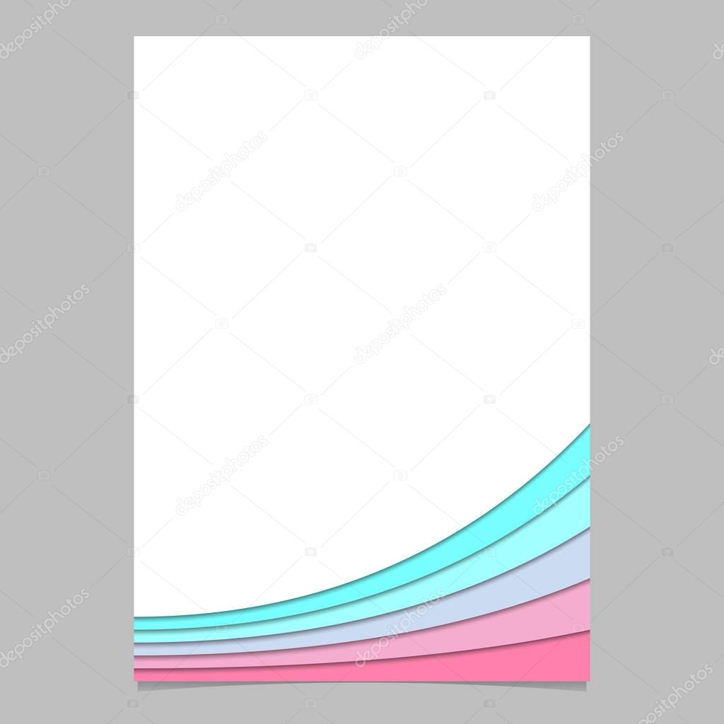 Brochure template from curved stripe layers - vector page graphic with shadow effect