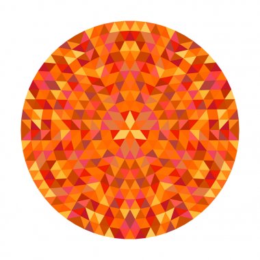 Dairesel geometrik üçgen mandala tasarım - simetrik vektör desen resimden renk üçgen