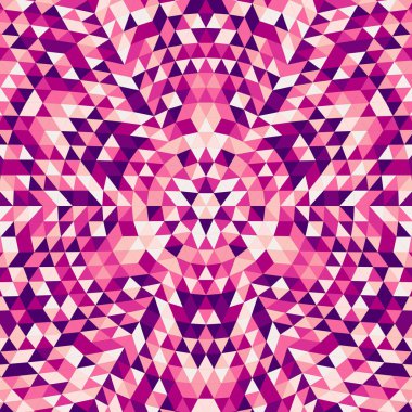 Yuvarlak soyut geometrik üçgen mandala arka plan - simetrik vektör desen tasarım renkli üçgenler
