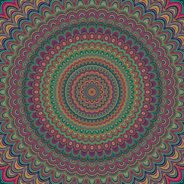 抽象的なボヘミアン マンダラ飾り背景 - 同心円の楕円から円形万華鏡ベクトル パターン グラフィック — ストックベクタ