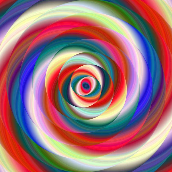 Colorful ellipse fractal spiral design background — Stock Vector