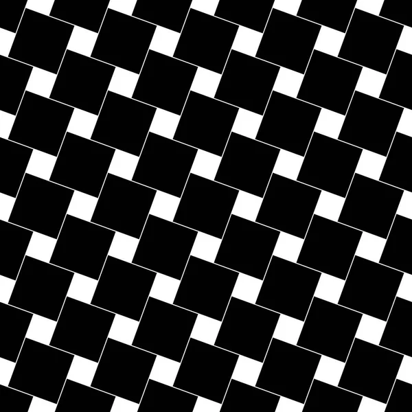 Czarno-biały abstrakcja bezszwowe kratka - wektor grafika tła z kwadratów kątowe — Wektor stockowy