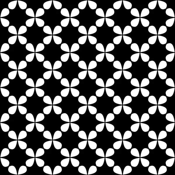 Seamless siyah beyaz kıvrımlı yıldız modeli - yarım ton vektör arka plan