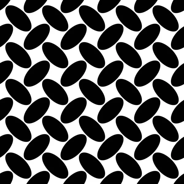 Siyah ve beyaz kesintisiz geometrik elips desen - vektör arka plan Diagonal oval şekil kavisli.