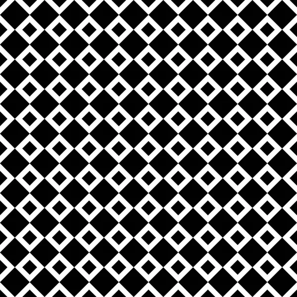 Seamless abstract black and white square pattern - halftone vector background from diagonal squares — Stock Vector