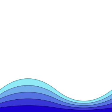 Arka plan şablonu vektör broşür grafik gölge efekti için spa konsepti ile mavi tonlarda - eğri katmanlardan