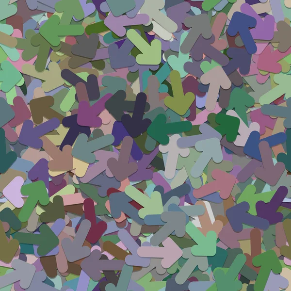 Patrón de fondo de flecha inconsútil - ilustración vectorial de flechas redondeadas rotadas multicolores con efecto sombra — Vector de stock