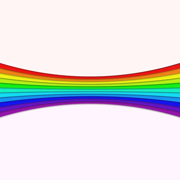 Rayas curvas de color arco iris - elemento de diseño separador de página vectorial — Archivo Imágenes Vectoriales