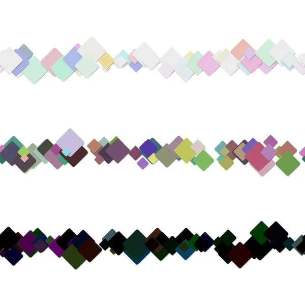 Jeu de lignes de séparation de motifs carrés répétables éléments vectoriels des carrés arrondis colorés — Image vectorielle