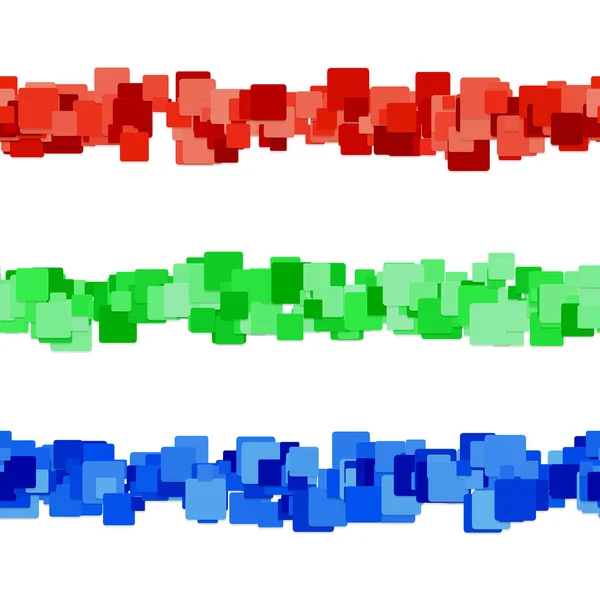 Set di disegni astratti quadrati che dividono la linea - elementi grafici vettoriali da quadrati arrotondati colorati — Vettoriale Stock