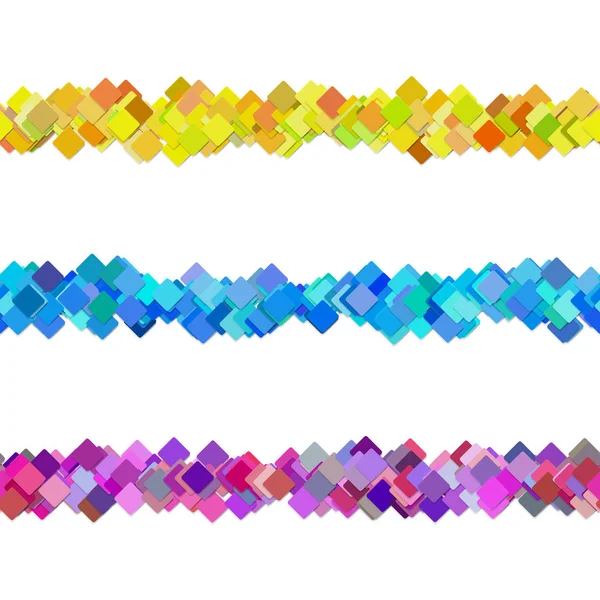 无缝随机方形图案段分隔线设计方案集-从对角的彩色正方形矢量设计元素 — 图库矢量图片