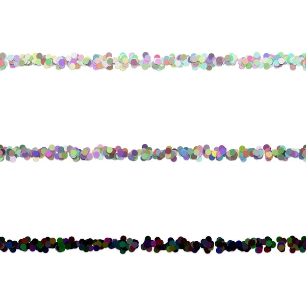 Ensemble de conception de ligne de division de texte de motif aléatoire répétable - éléments de décoration graphiques vectoriels à partir de points colorés — Image vectorielle