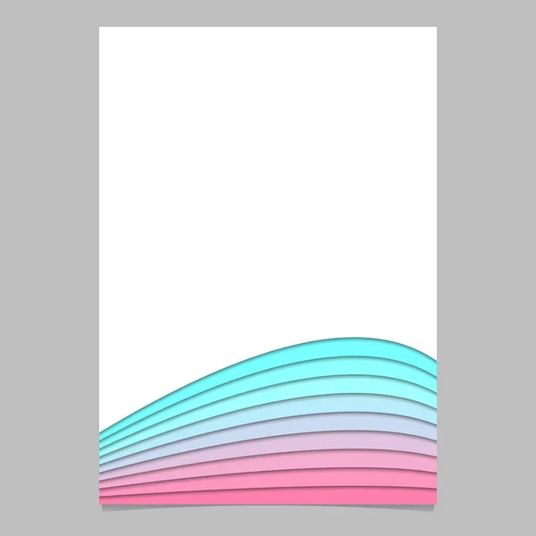 Plantilla de folleto en blanco de capas de rayas curvas - página de vectores, diseño de documentos con efecto 3d — Vector de stock