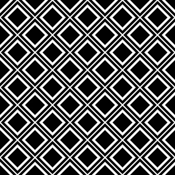 Abstract geometric monochrome repeating square pattern background - vector graphic from diagonal squares — Stock Vector