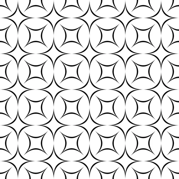 Inconsútil abstracto en blanco y negro patrón de estrella curva - vector gráfico de fondo — Vector de stock