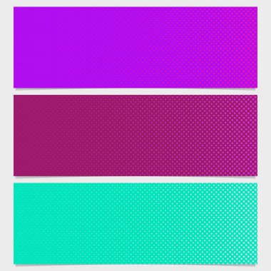 Yarı ton nokta deseni banner tasarımı - vektör çizim büyüklü küçüklü çevrelerde üzerinden