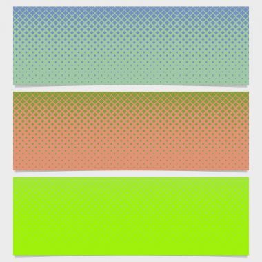 Yarım ton kare desen yatay afiş kümesi