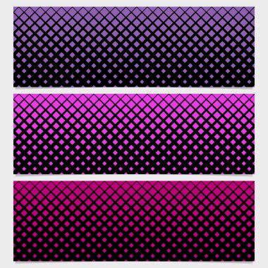 Yarım ton kare desen banner şablon kümesi - vektör tasarımı