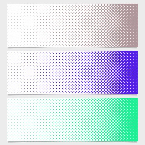 Yarı ton nokta deseni banner şablon - vektör grafiği büyüklü küçüklü çevrelerde