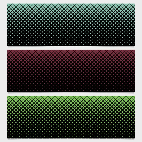 Conjunto de diseño de plantilla de banner de patrón cuadrado de medio tono abstracto - diseño gráfico vectorial — Archivo Imágenes Vectoriales