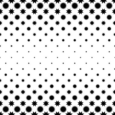 Siyah ve beyaz soyut yıldız desen - geometrik tek renkli arka plan grafiği çokgen şekilleri