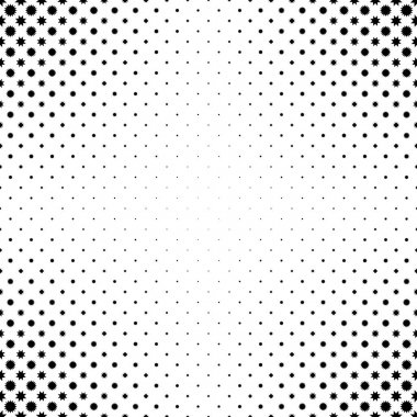 Siyah ve beyaz soyut yıldız desen - geometrik tek renkli vektör arka plan