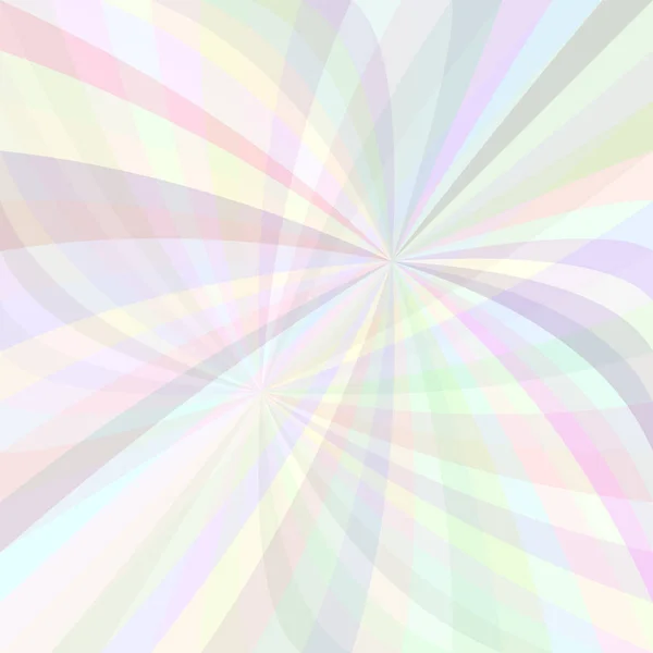 Fondo de ráfaga de rayos curvos abstractos - ilustración vectorial de rayos curvos de color claro en colores pálidos — Vector de stock