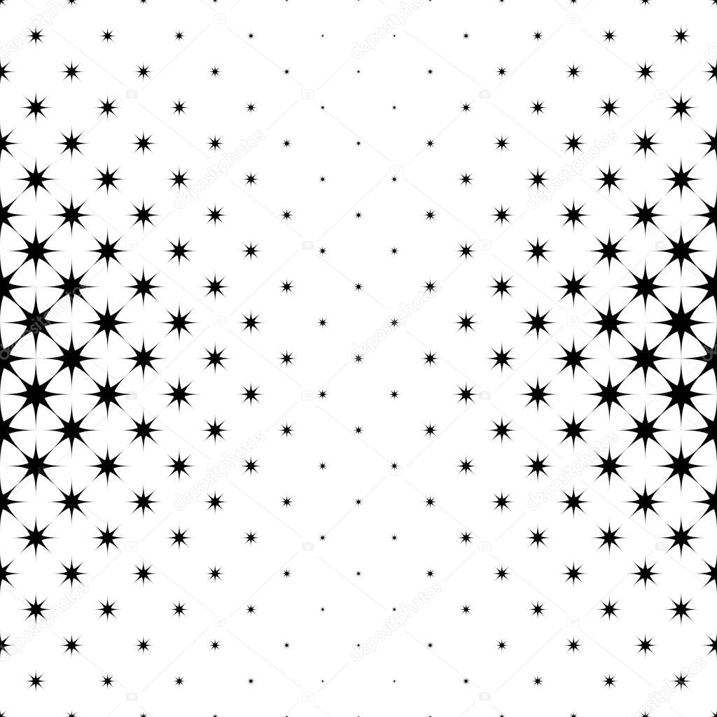 Monochrome star pattern - geometrical abstract vector background design from polygons