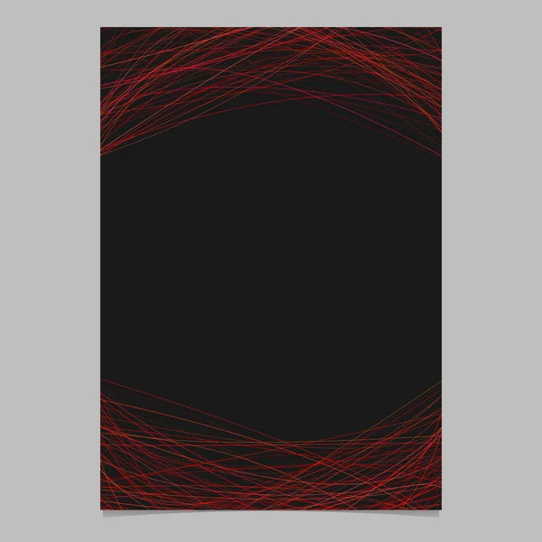 Sjabloon voor briefpapier met gebogen lijnen in de donkere rode tinten - lege vectorillustratie briefpapier op zwarte achtergrond — Stockvector