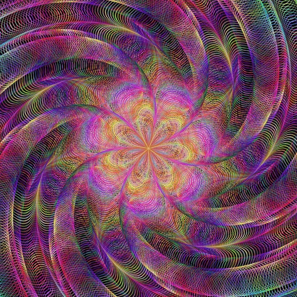 Fondo de arte fractal colorido giratorio abstracto — Vector de stock