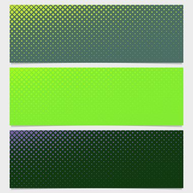 Yarım ton kare desen banner şablon tasarım kümesi