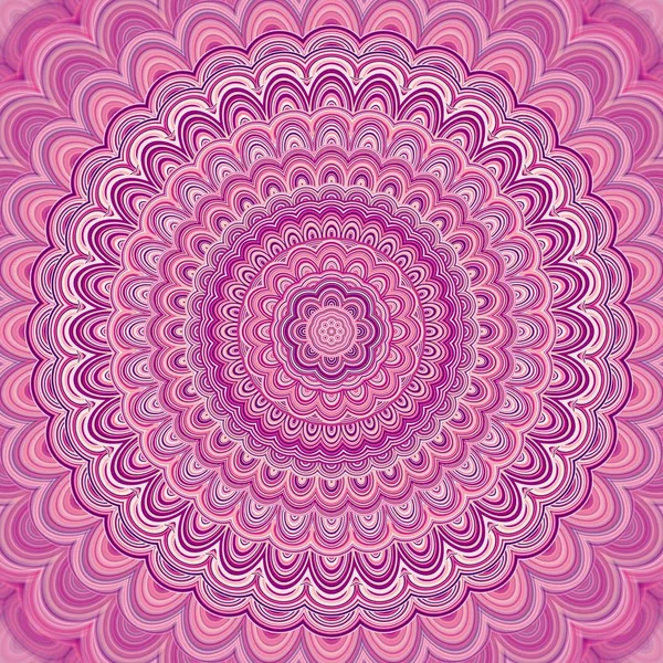 Fundo de ornamento fractal mandala rosa - redondo padrão vetorial simétrico design gráfico de elipses concêntricas — Vetor de Stock