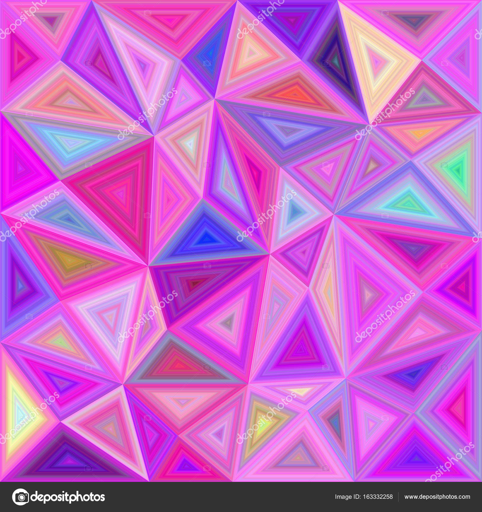 Pink vector triangle mosaic background design — Stock Vector